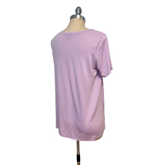 Eileen Fisher Womens Lilac Short-Sleeve T-Shirt S/P Soft Lightweight Knit - Picture 3 of 4